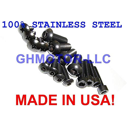 2001 2002 2003 GSX R GSXR 600 2000 2003 GSXR 750 2001 2002 GSXR 1000 Fairings Bolts Screws Fasteners Kit Set Made in USA Black 2001 2002 2003 GSX R GSXR 600 2000 2003 GSXR 750 2001 2002 GSXR 1000 Fairings Bolts Screws Fasteners Kit Set Made in USA Black