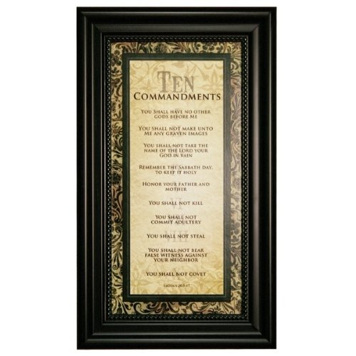 Carpentree 12204 Ten Commandments Framed Art, 9 by 15 by 1 inch