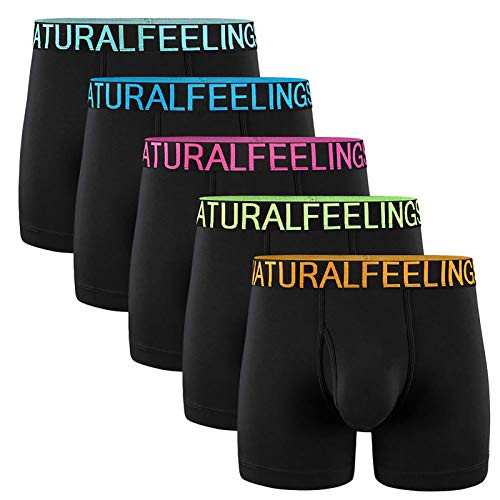 5Mayi Mens Underwear Boxer Briefs Cotton Black Men s Boxer Briefs Underwear Men Pack of 5 Open Fly Pouch S