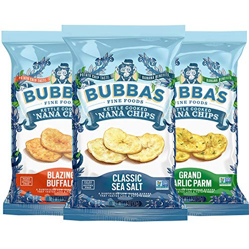 Bubba s Foods Paleo Banana Chip Variety Pack Single Serve Pack of 18 Grain Free Gluten Free Low Sugar Snack Packs Bubba s Foods Paleo Banana Chip Variety Pack Single Serve Pack of 18 Grain Free Gluten Free Low Sugar Snack Packs