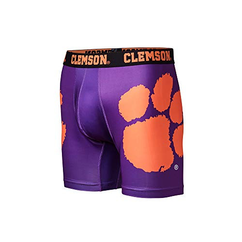 Fandemics NCAA Men s Boxer Brief  Purple  Small  28 30   Clemson Tigers  Men s Small  28 30