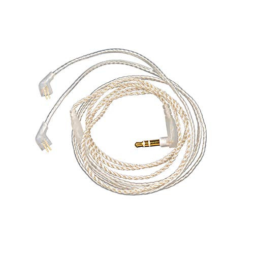 KZ New Upgraded Silver Plate Cable WishLotus 0.75mm Audio Jack 2 Pin Balanced Replacement Detachable Stereo Audio Cable Extension for KZ ZST ZSR ES3 ED12 ZS10 ES4 Earphones