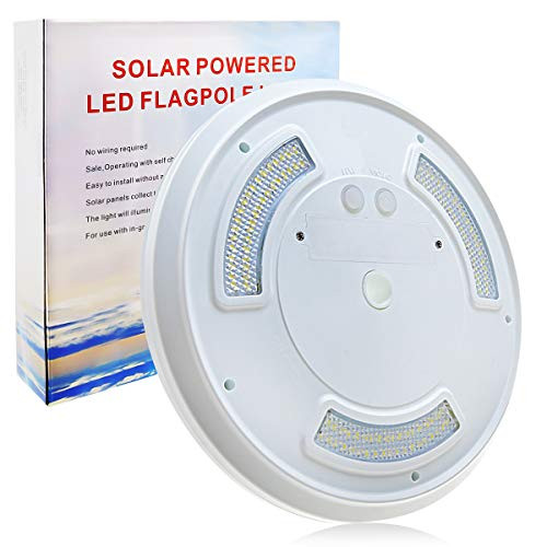 BeideLt Solar Flag Pole Light 111 LED Super Bright Solar Powered Flagpole Light 8 10H Longest Lasting Dusk to Dawn   Most Flag Coverage LED Downlight for 15 25ft In Ground Flag Poles