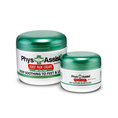 PhysAssist Foot Pain Cream Bonus Pack  4 oz jar   1 3 oz Travel Size    Deep Soothing to Feet   Legs  Help Relief for Burning  Tingling  Pins   Needless  Stabbing and Cramping Sensations