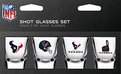 NFL Houston Texans Shot Glass Set4 Pack Shot Glass Set  Team Colors  One Size