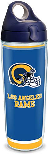 Tervis NFL Los Angeles Rams   Touchdown Insulated Tumbler with Wrap and Navy with Gray Lid  24 oz Water Bottle   Tritan  Clear
