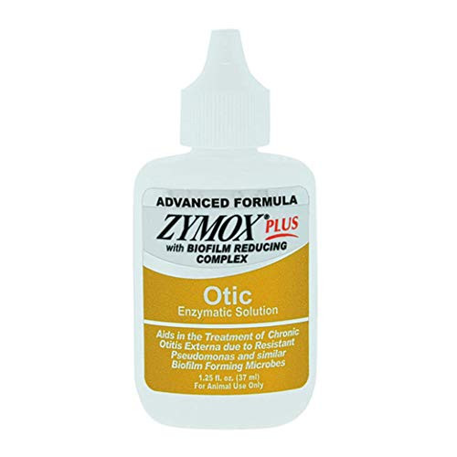 Zymox Advanced Formula Otic Plus Enzymatic Ear Solution for Dogs and Cats without Hydrocortisone  1 25oz