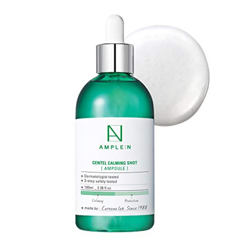 AMPLE N  Centel Calming Shot Ampoule 3 38 fl  oz   100ml    Centella Asiatica Intensive Soothing Serum  Acne Spot Treatment  Redness Relief for Sensitive Skin  Recovery Facial Skin Care