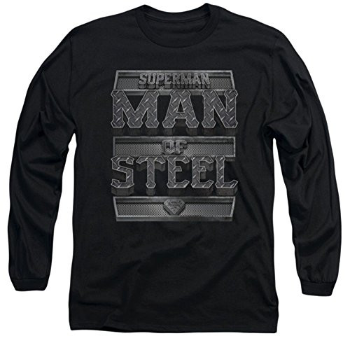 Long Sleeve  Superman   Steel Text Longsleeve Shirt Size S