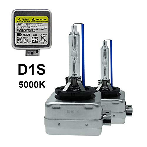 Dinghang D1S 5000K 35W Xenon HID Headlight Replacement Bulbs  High And Low Beam Hid Headlights  2pcs