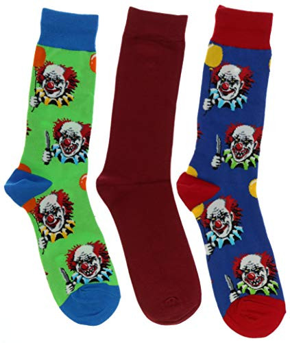 Socksmith Mens Killer Clown Socks  3 Pr  Multi coloured One Size