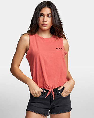 RVCA Women Yucca Ringer Tank Top Red Medium