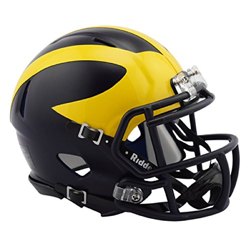 Michigan Wolverines 2016 Low Gloss NCAA Riddell Revolution Speed Mini Football Helmet Michigan Wolverines 2016 Low Gloss NCAA Riddell Revolution Speed Mini Football Helmet