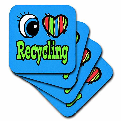 3dRose CST 106456 3 Bright Eye Heart I Love Recycling Ceramic Tile Coasters Set of 4 3dRose CST 106456 3 Bright Eye Heart I Love Recycling Ceramic Tile Coasters Set of 4