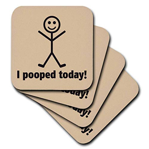 3dRose CST 178694 3 I Pooped Today Ceramic Tile Coasters Set of 4 3dRose CST 178694 3 I Pooped Today Ceramic Tile Coasters Set of 4