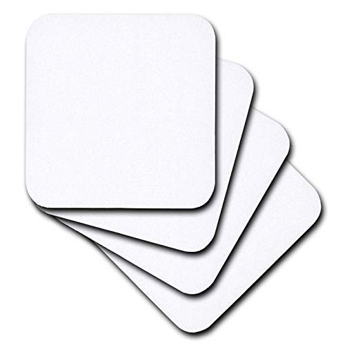 3dRose CST 159881 3 Pure White Bright Colorless Plain Simple One Single Solid White Color Ceramic Tile Coasters  Set of 4
