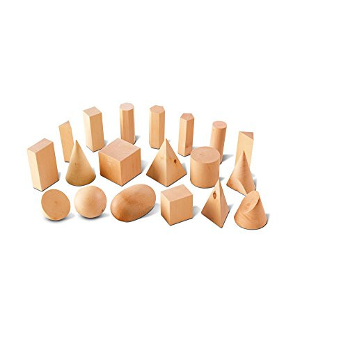 Natural Wood GeoSolids Shapes  Set of 19 Blocks