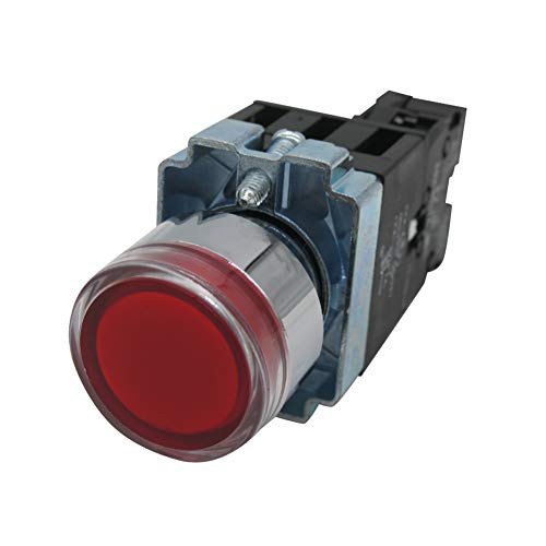 Taiss / 22mm 1 NC Red LED Light Momentary Push Button Switch 440V 10A Pushbutton Switches with LED Light Voltage 110V (Warranty 5 Years) XB2-01DN/R