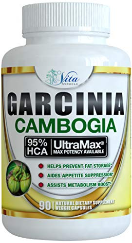 Pure Garcinia Cambogia 95 HCA   Extract Slim Maximum Strength Formula to Reduce Appetite   Lose Weight Faster Than Ever Plus Garcinia Cambogia Weight Loss E Book  90 Count
