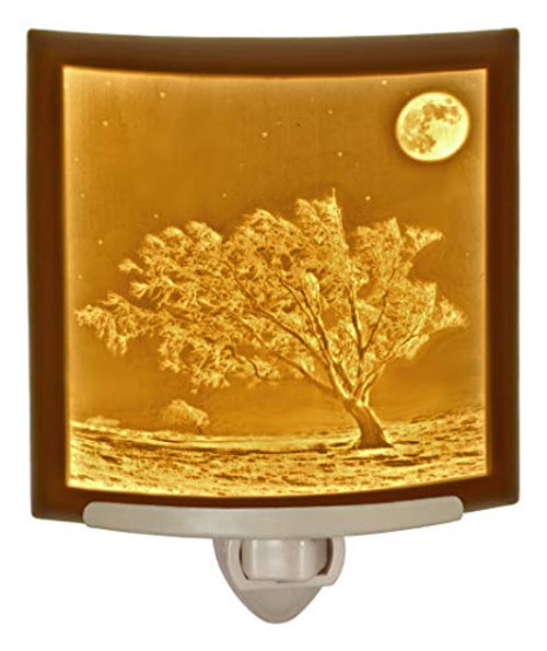 Frosty Moon   Curved Porcelain Lithophane Night Light Frosty Moon   Curved Porcelain Lithophane Night Light