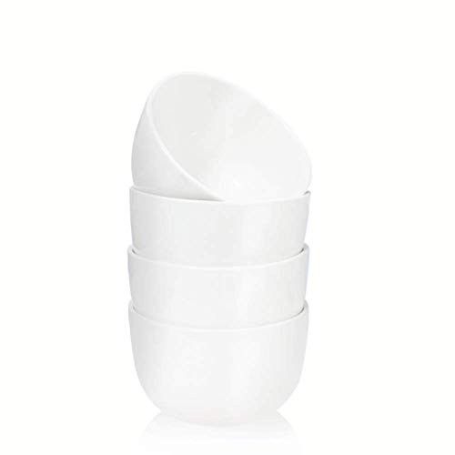 AceElite 30 Ounces Porcelain Bowls Set  Soup Bowls  Mix bowl  Dessert Bowl  White Bowl  for Rice Pasta Salad Cereal Noodles Porridge  Dishwasher  Set of 4