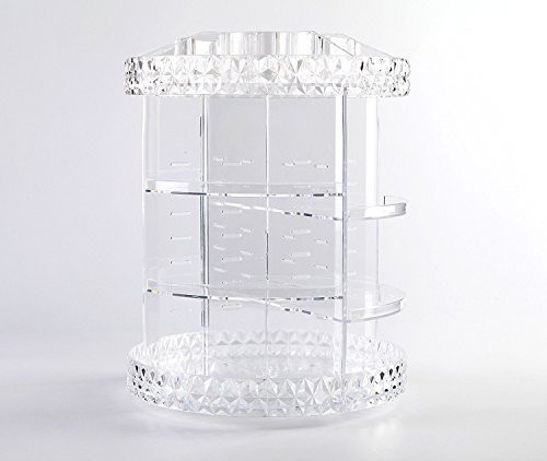 Sodynee XL Acrylic Makeup Cosmetic Organizer Storage, 360-Degree Rotating Adjustable Shelves
