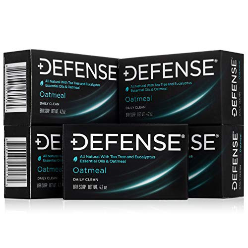 Defense Soap  Oatmeal  4 Ounce Bar  Pack of 5    100 Natural and Herbal Pharmaceutical Grade Tea Tree Oil