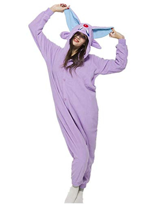 Purple Espeon Adult Cosplay Costume Animal Sleepwear Halloween Christmas Pajamas