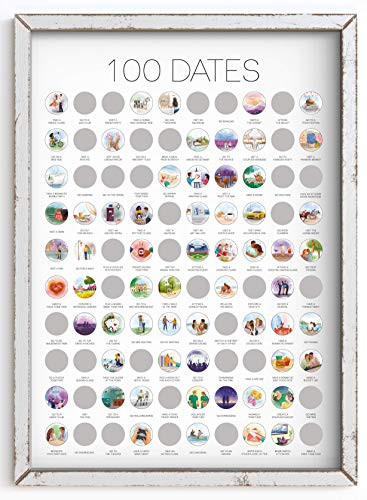 100 Dates Scratch Off Poster   Date Night Bucketlist  Anniversary for Couples  Date Night Ideas  Birthday for Women  Engagement  Wedding