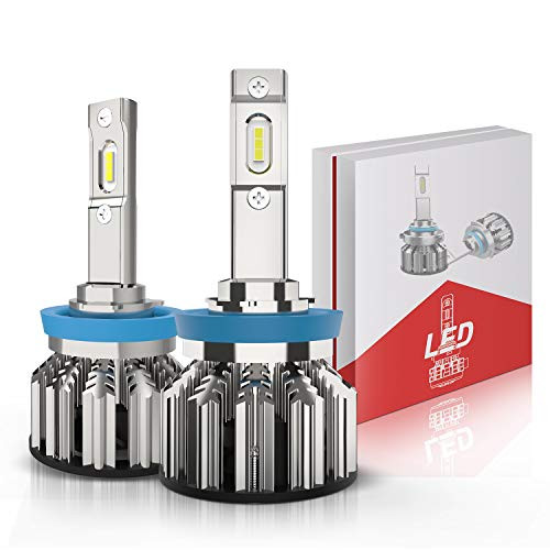 H11 H8 H9 LED Headlight Bulbs All in One Conversion Kit with Mini Fans  AUSI FA4 Series CSP Chips Low Beam Fog Light Bulb   6800LM 6000K Xenon White