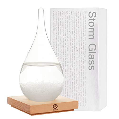 GM GMISS Storm Glass Weatherman  Stylish and Creative Desktop Weather Forecaster with Wooden Base  Small Weather Station for Home and Office  L GM GMISS Storm Glass Weatherman  Stylish and Creative Desktop Weather Forecaster with Wooden Base  Small Weather Station for Home and Office  L