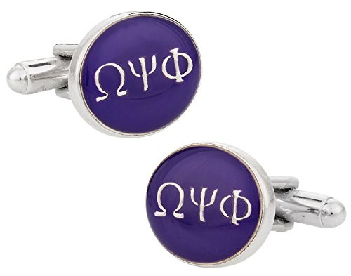 Cuff Daddy Omega Psi Phi Purple Silver Cufflinks with Presentation Box