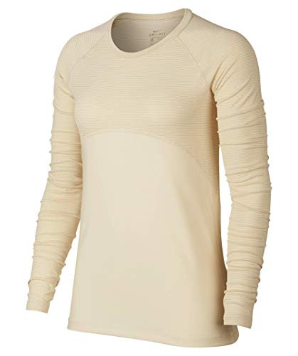 Nike Pro Warm Long Sleeve Champagne Top Light Cream Metallic Gold XL