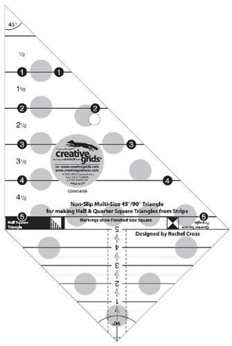 Creative Grids 45 Degree and 90 Degree Triangle Quilting Ruler Template CGRMS4590