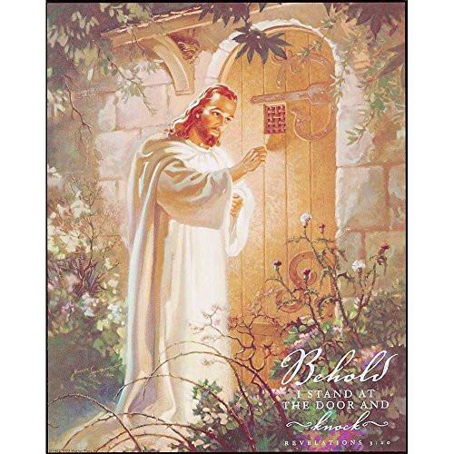 Dicksons Behold I Stand At Door And Knock Jesus Garden 8 x 10 Wood Wall Sign Plaque