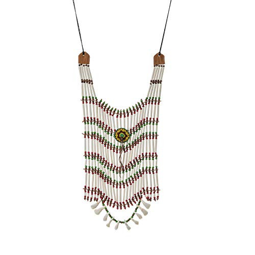Novum Crafts   Indian Style Choker   Native American Style Breastplate Necklace Red  White  Medium