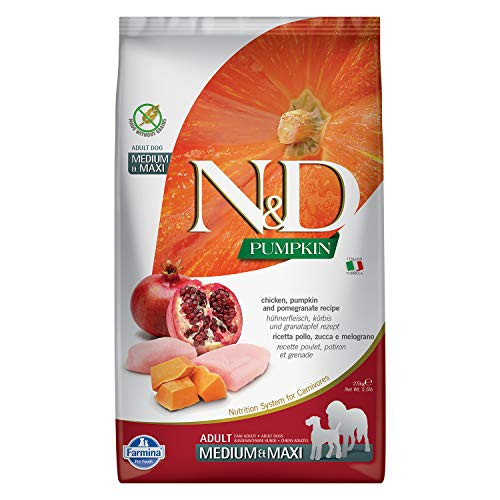 Farmina Natural Delicious Grain Free Chicken Pumpkin and Pomegranate Dry Medium and Maxi Breed Dog Food 5 5 Pounds Farmina Natural Delicious Grain Free Chicken Pumpkin and Pomegranate Dry Medium and Maxi Breed Dog Food 5 5 Pounds