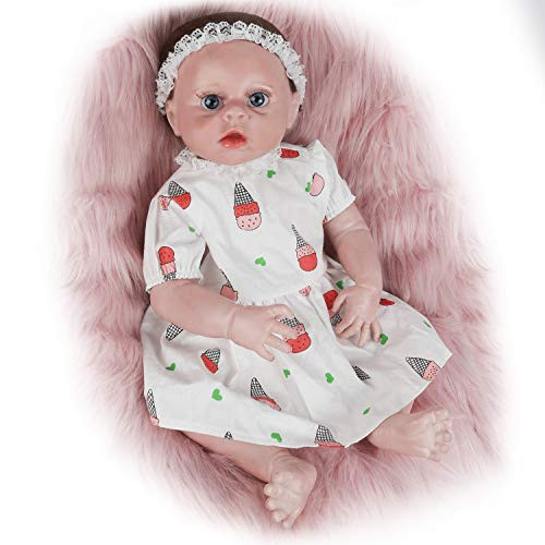 Vollence 22 inch Reborn Baby Doll  Lifelike Realistic Baby Doll Newborn Baby Doll Full Vinyl Doll Real Baby Doll