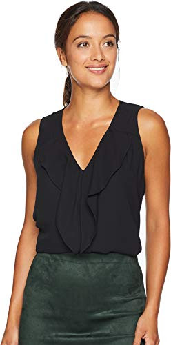 Karen Kane Waterfall Ruffle Top Black XS