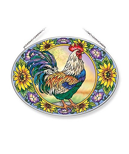 Amia Country Charm Rooster Glass Sun Catcher  Multicolor