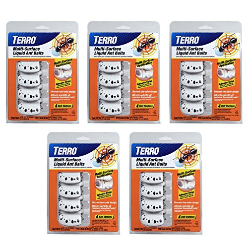 Terro T334 4 5 Pack Multi Surface Liquid Ant 20 Discreet Bait Stations White Terro T334 4 5 Pack Multi Surface Liquid Ant 20 Discreet Bait Stations White