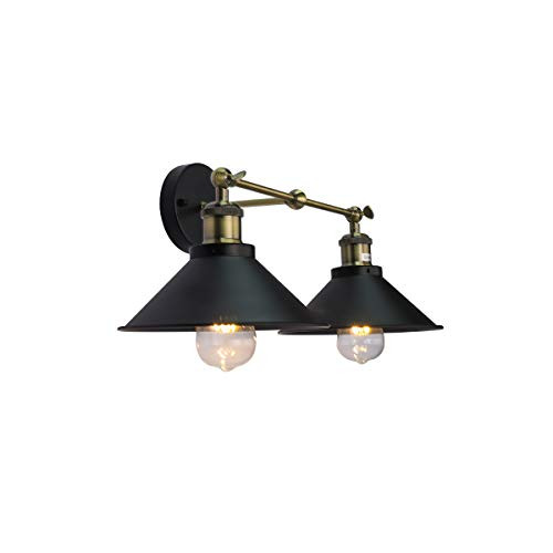 Bathroom Vanity Light Wall Sconce 2 Lights?Vintage Industrial Black Wall Sconce Lighting Fixture for Bathroom Kitchen Farmhouse Living Room Indoor