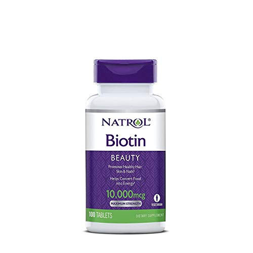 Natrol Biotin Maximum Strength Tablets 10 000mcg 100 Count Pack of 2 Natrol Biotin Maximum Strength Tablets 10 000mcg 100 Count Pack of 2