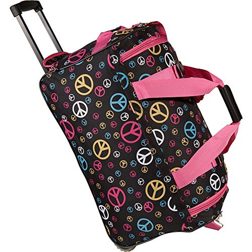 Rockland Rolling Duffel Bag  Peace  22 Inch