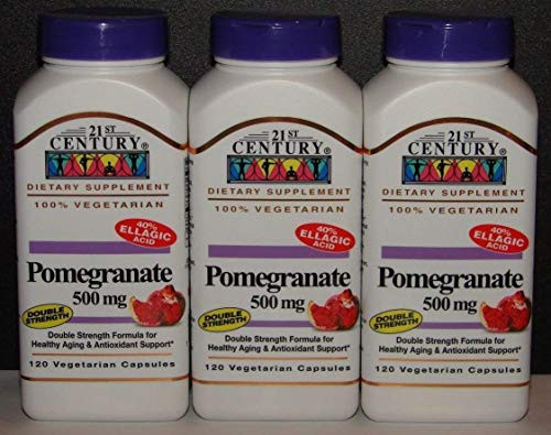 21st Century Pomegranate 500mg Vegetarian Capsules 120ct 3 Pack 3 21st Century Pomegranate 500mg Vegetarian Capsules 120ct 3 Pack 3