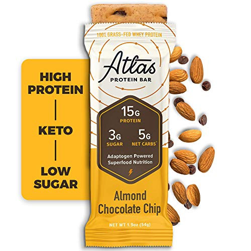 Atlas Bar Keto Protein Bars Almond Chocolate Chip High Protein Low Sugar Low Carb Grass Fed Whey Healthy Protein Gluten Free Soy Free 10 Pack Atlas Bar Keto Protein Bars Almond Chocolate Chip High Protein Low Sugar Low Carb Grass Fed Whey Healthy Protein Gluten Free Soy Free 10 Pack