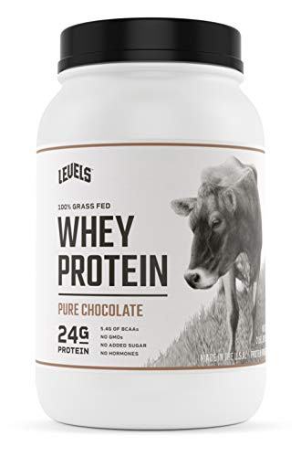 Levels 100 Grass Fed Whey Protein  No GMOs  Pure Chocolate  2LB