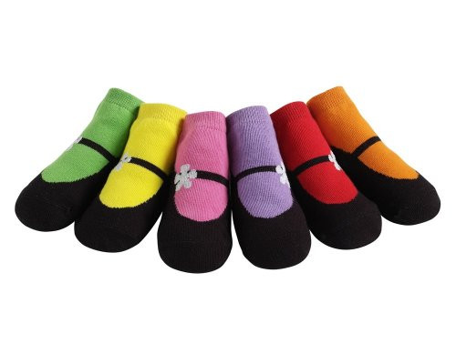 JazzyToes Baby 6 Pair Socks Original Variety   Girls  0 12 Months