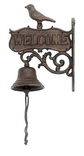INsideOUT Cast Iron Hanging Bird Welcome Bell
