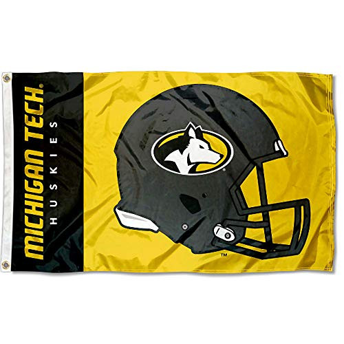 College Flags Banners Co Michigan Tech Huskies Football Helmet Flag College Flags Banners Co Michigan Tech Huskies Football Helmet Flag
